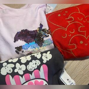 3 Girls Cat & Jack Medium(8) Long Sleeve  Pink/Gray Tshirts and short sleeve (o)